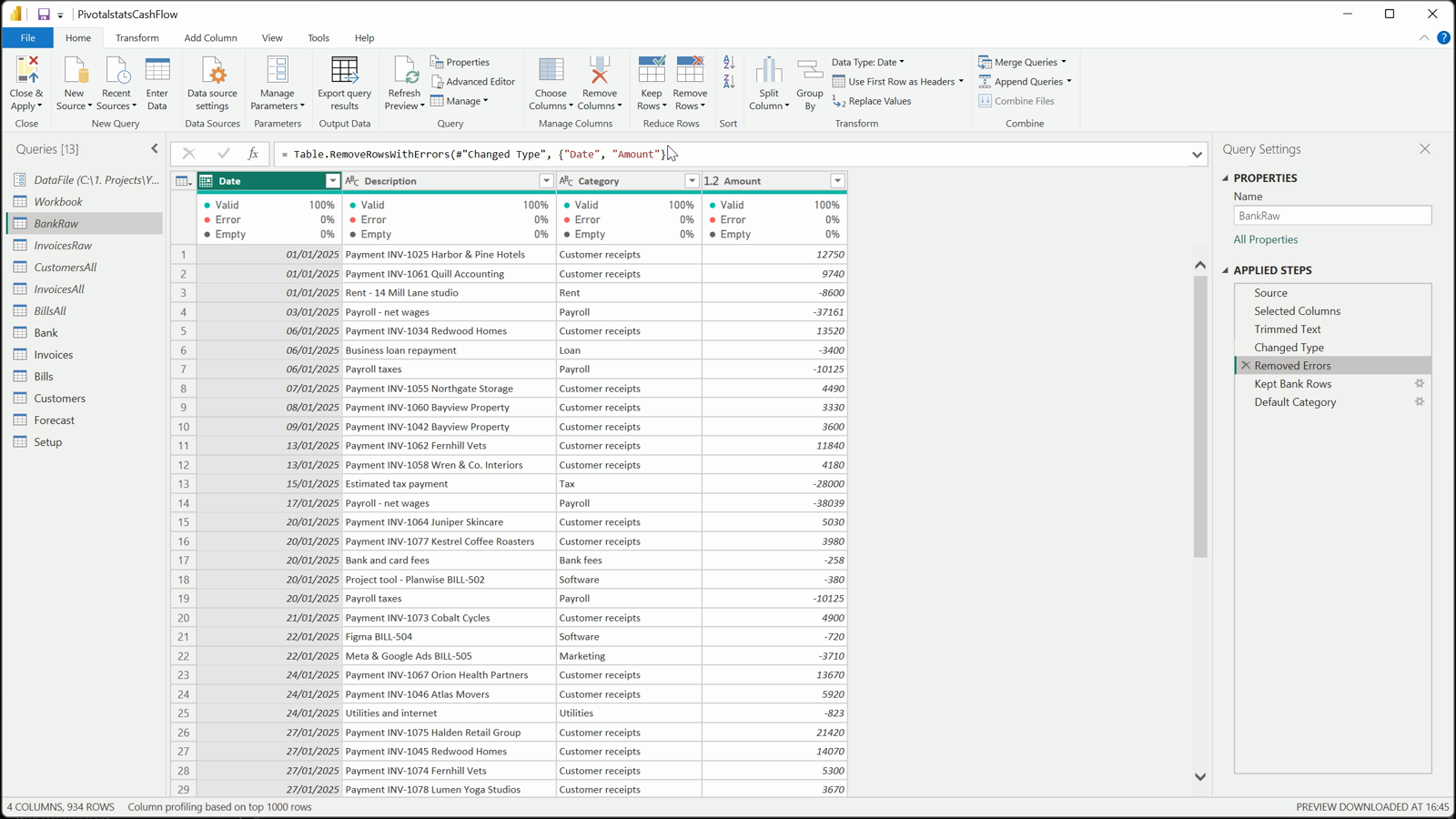 Junk rows removed